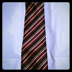 Vintage VERSACE Classic Burgundy Striped/Dots Tie